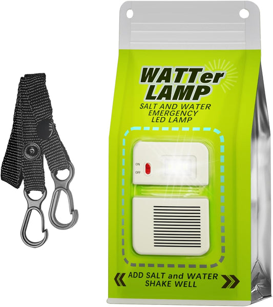 Portable Saltwater Camping Lantern - 50 Lumens LED Emergency Light, Eco-Friendly Battery-Free Outdoor Lamp for Camping Hiking Fishing, Waterproof Design, 140 Hours Runtime