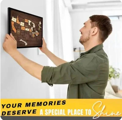 🔥Last Day 49% OFF -🇺🇸 Wooden USA Travel Map Puzzle🧩A Stylish Way to Track Your Journey
