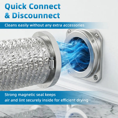 Upgrade Magnetic Dryer Vent Kit with Quick Connect & Airtight Seal Dryer Vent Hose, Magnetic Dryer Vent Coupling Kit